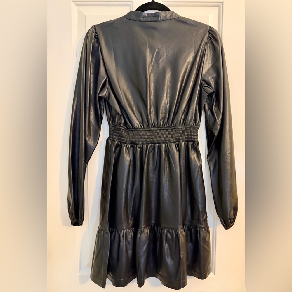 Hale Bob Emily Smocked Vegan Leather Dress - Picture 5 of 6